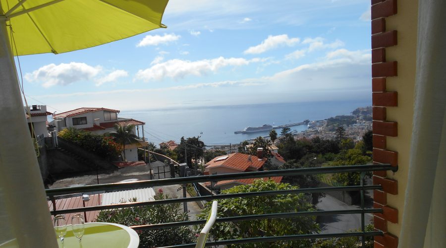 The balcony looking out to Funchal harbour